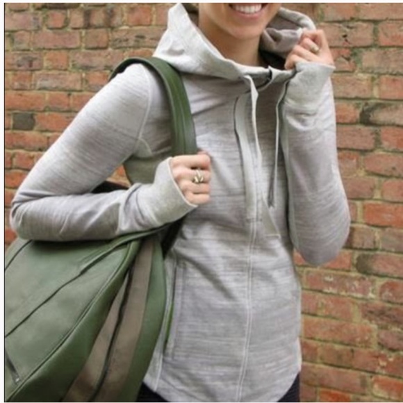 Lululemon silver spoon grey Post Sweat Pullover 1/2 zip neck hoodie sweatshirt - Picture 14 of 15
